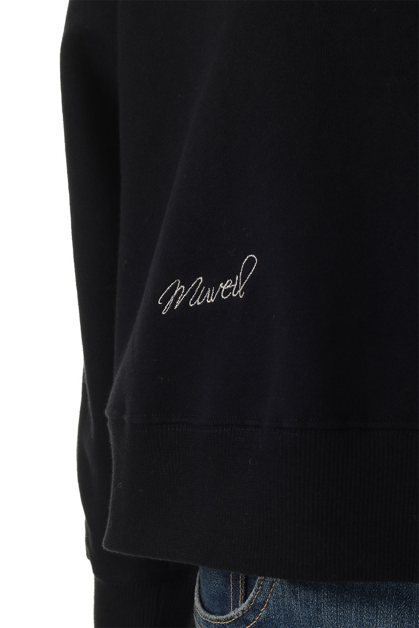 MUVEIL(ミュベール)｜レース襟付きスウェットプルオーバー/ネイビー の