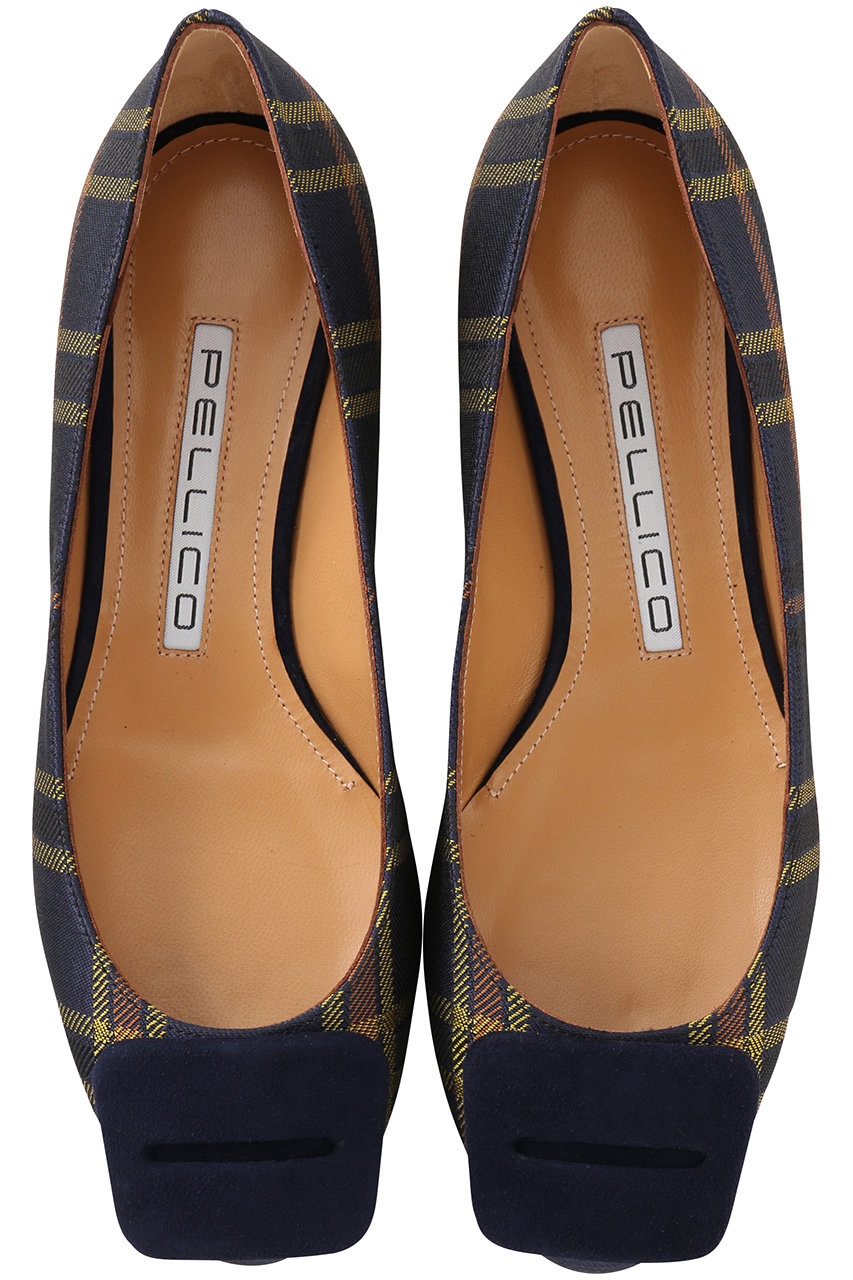 PELLICO(ペリーコ)｜GOLD チェック柄フラットシューズ/ネイビー