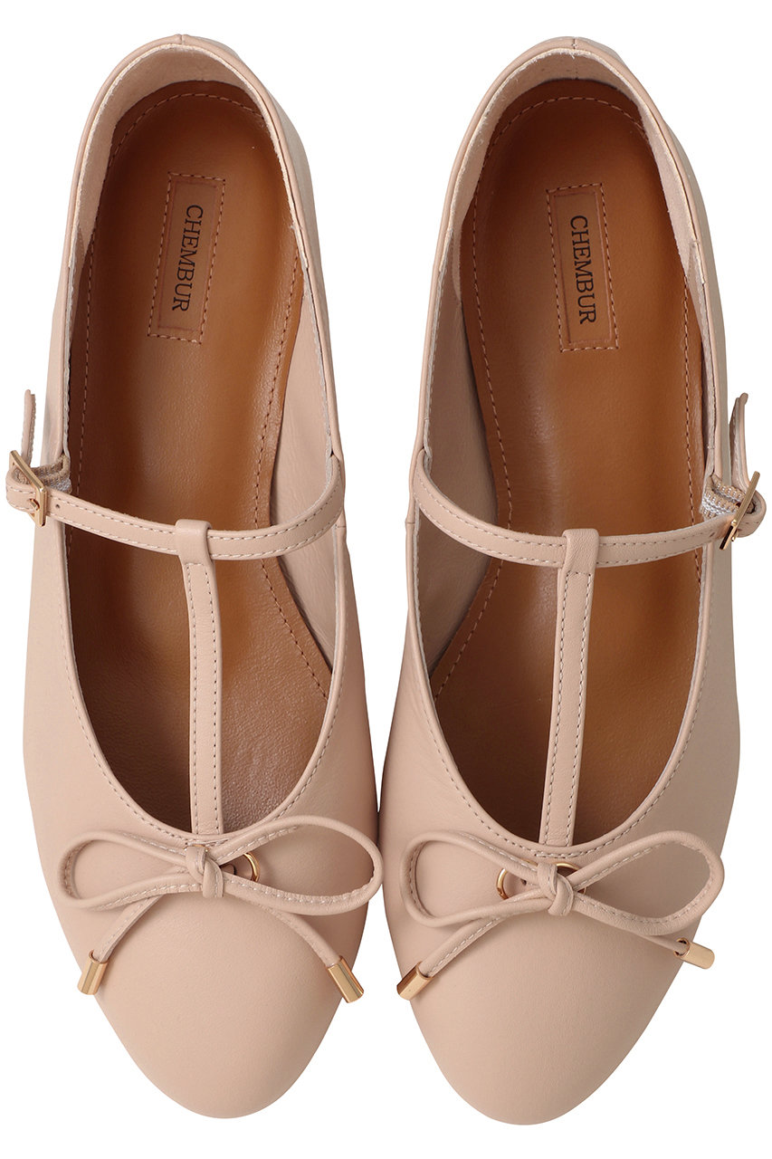 CHEMBUR(チェンバー)｜Tストラップバレエシューズ/ライトピンク の通販