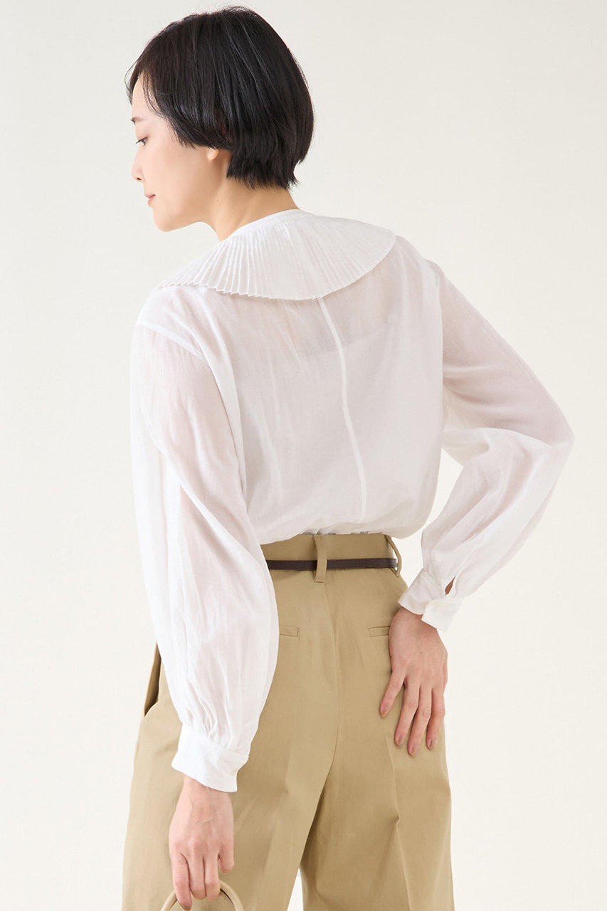 martinique(マルティニーク)｜フリルプリーツブラウス/ホワイト の通販