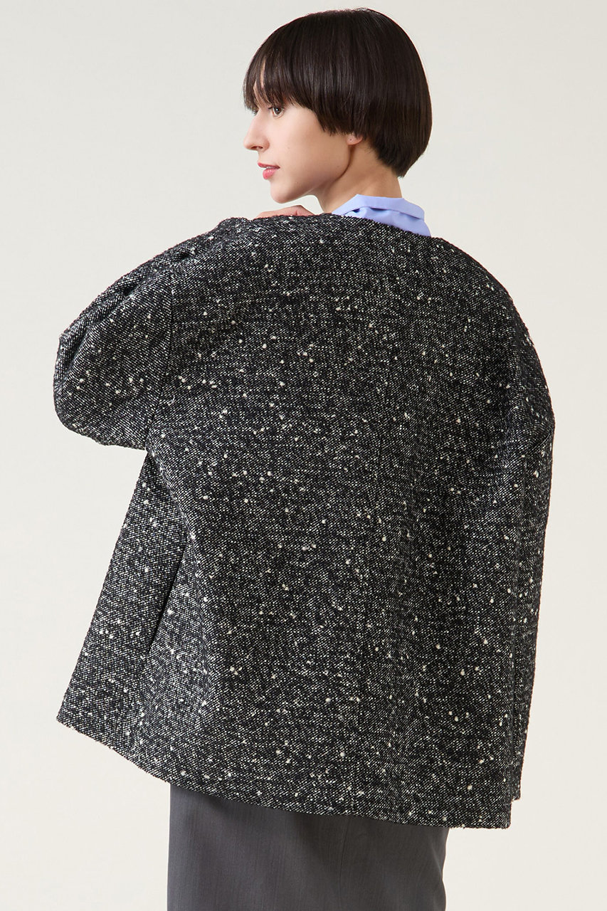 martinique(マルティニーク)｜ノーカラーコート/ブラック の通販