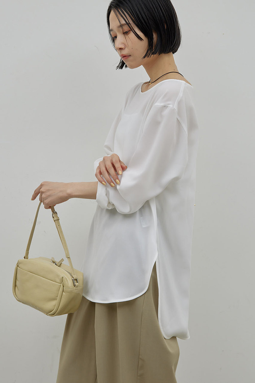 GALLARDAGALANTE(ガリャルダガランテ)｜ラウンドブラウスTee/ホワイト