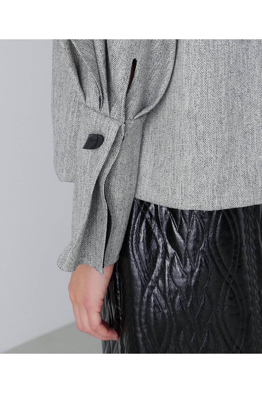 ADORE(アドーア)｜◇トップヘリンボーンブラウス/グレー の通販