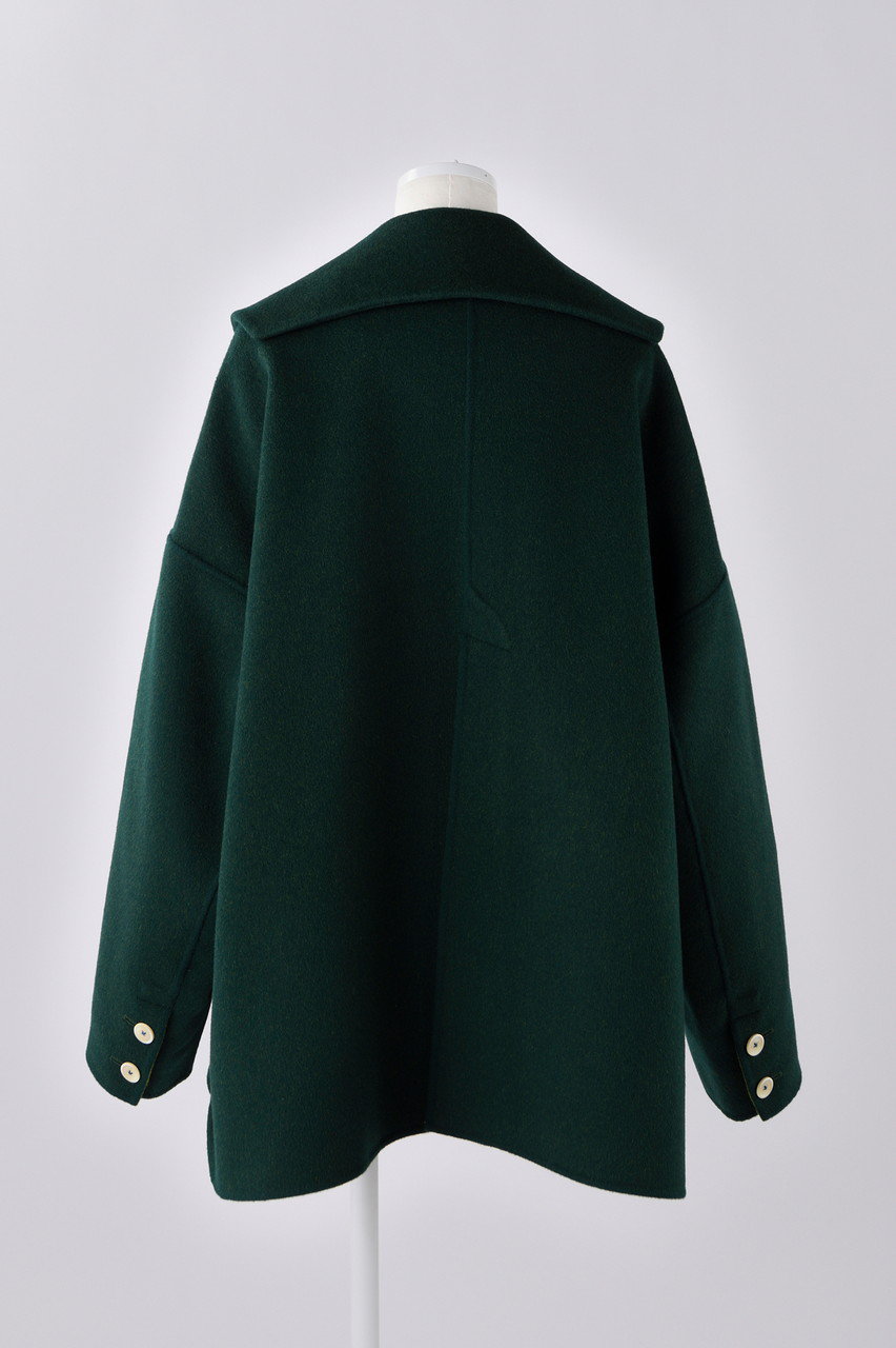 ENFOLD(エンフォルド)｜ウールリバー フラットカラーショートコート