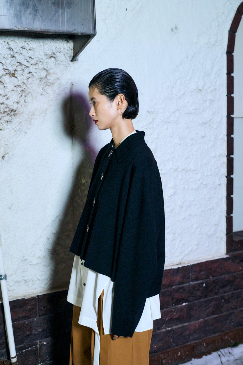 ENFOLD(エンフォルド)｜カラーBOXカーディガン/ブラック の通販