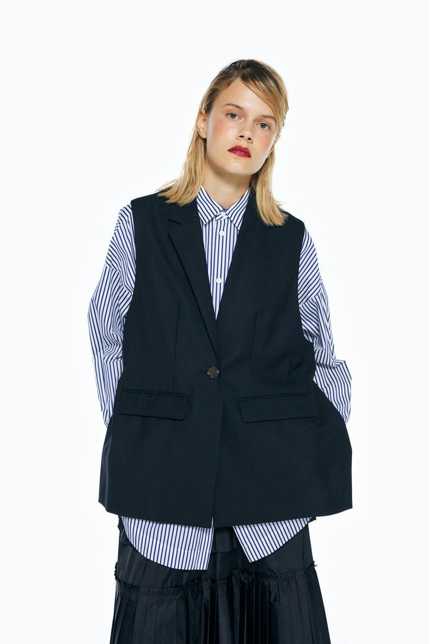 ENFOLD(エンフォルド)｜COストライプ サークル SH/シャツ/ブルー の