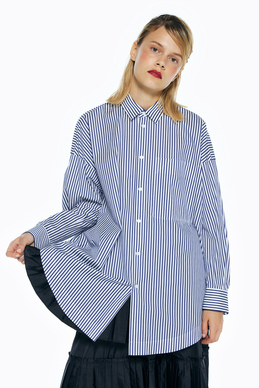 ENFOLD(エンフォルド)｜COストライプ サークル SH/シャツ/ブルー の