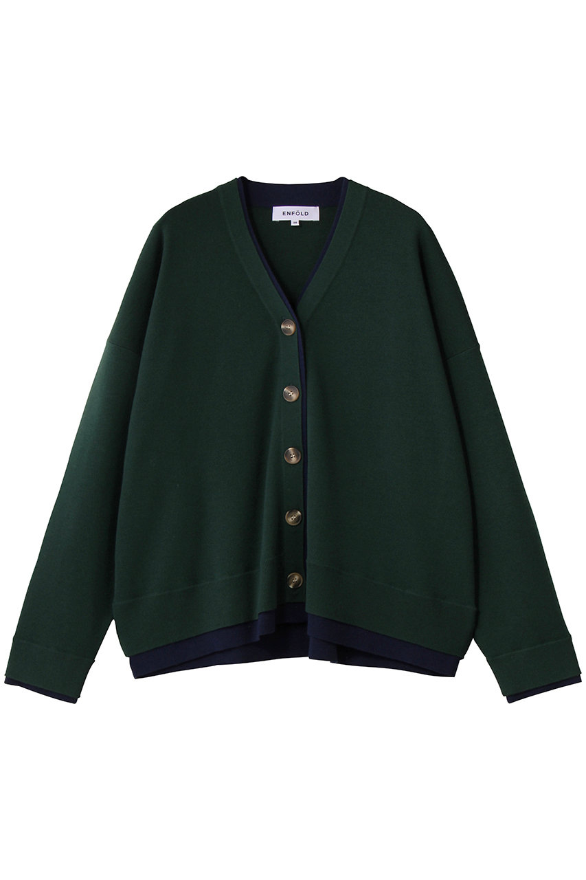 ENFOLD(エンフォルド)｜FAKE-LAYERED CARDIGAN/カーディガン/ダーク