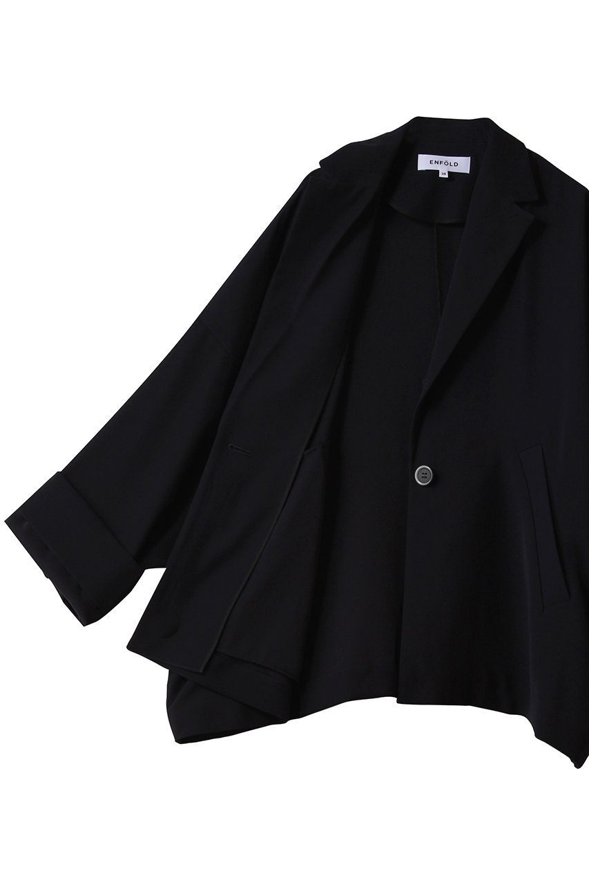ENFOLD(エンフォルド)｜WIDE BOX TAILORED-JACKET/ブラック の通販