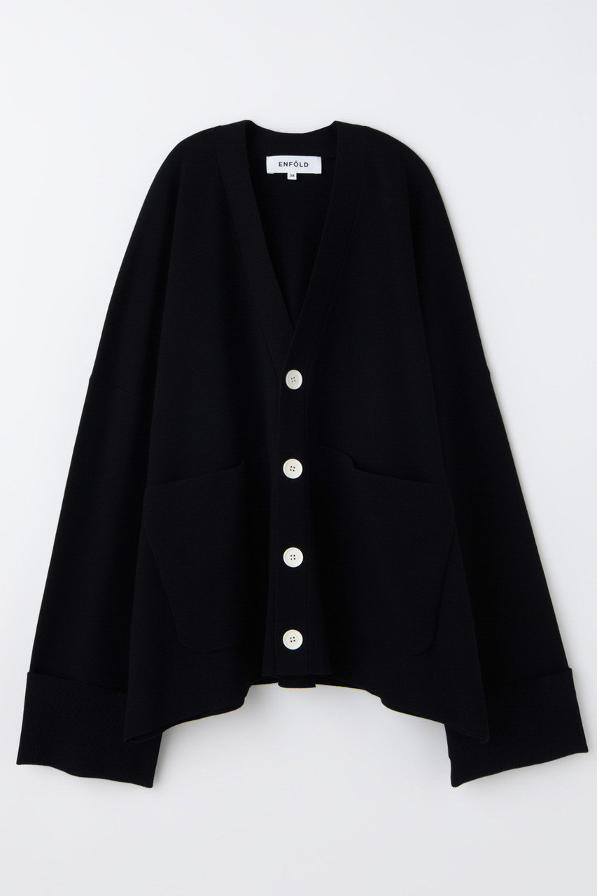 ENFOLD(エンフォルド)｜BOX WIDE-CARDIGAN/ブラック の通販｜ELLESHOP