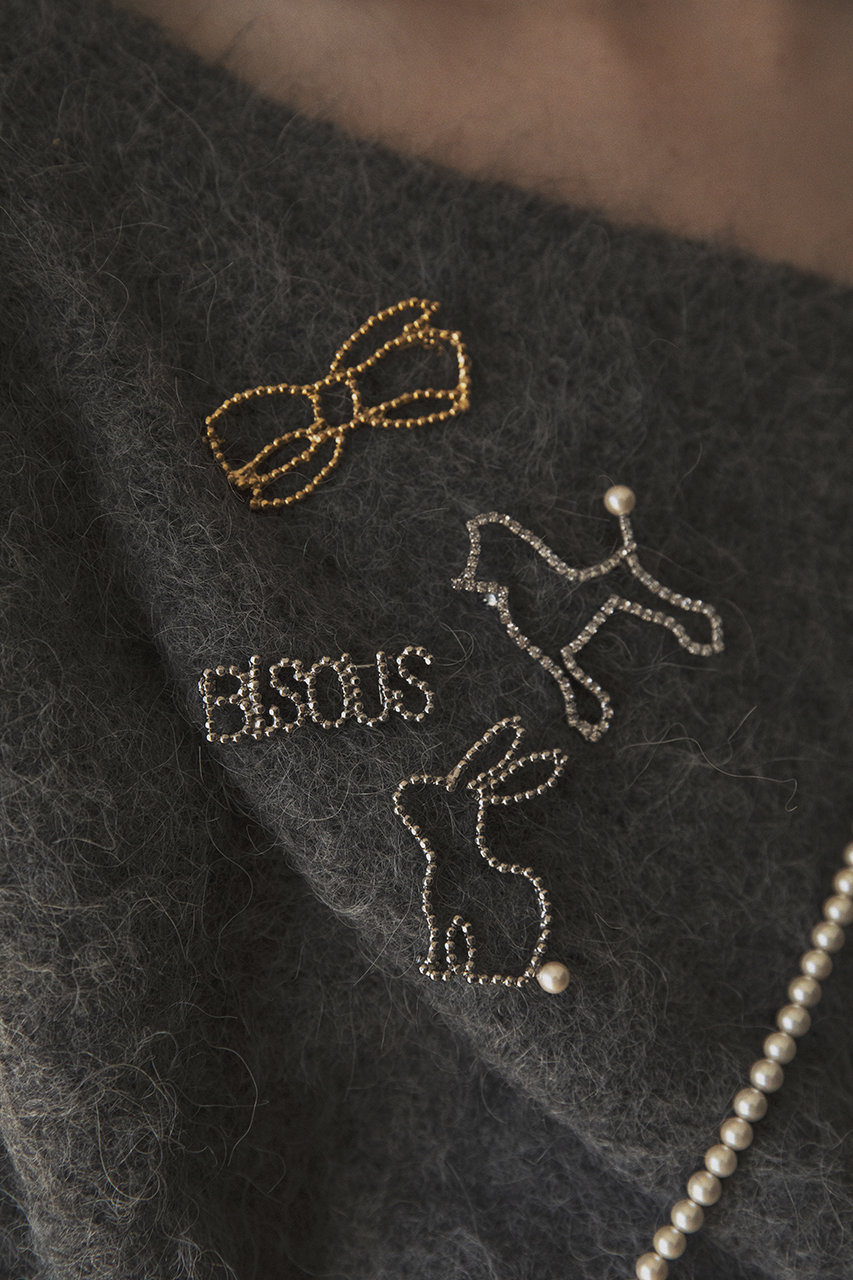 ADER.bijoux(アデル ビジュー)｜CUTSTEEL bisous ブローチ/シルバー の