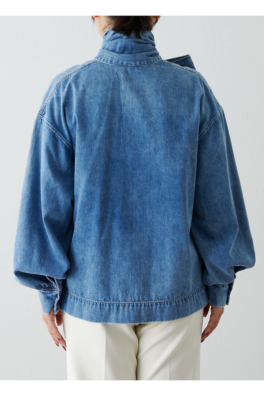 Whim Gazette(ウィム ガゼット)｜DENIMボウブラウス/インディゴブルー
