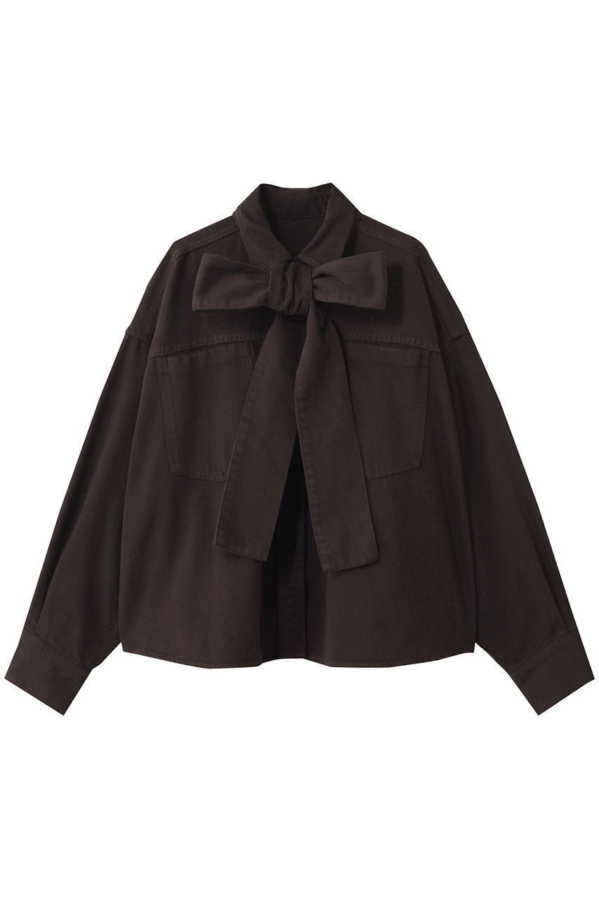 Whim Gazette(ウィム ガゼット)｜デニムボウタイシャツ/ブラウン の