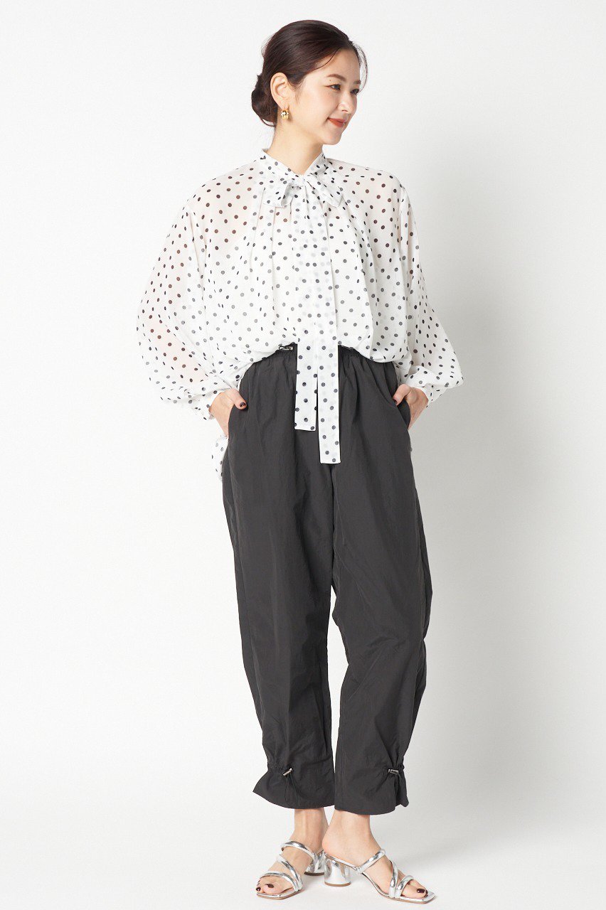 HELIOPOLE(エリオポール)｜ドットボウタイブラウス/ホワイト の通販