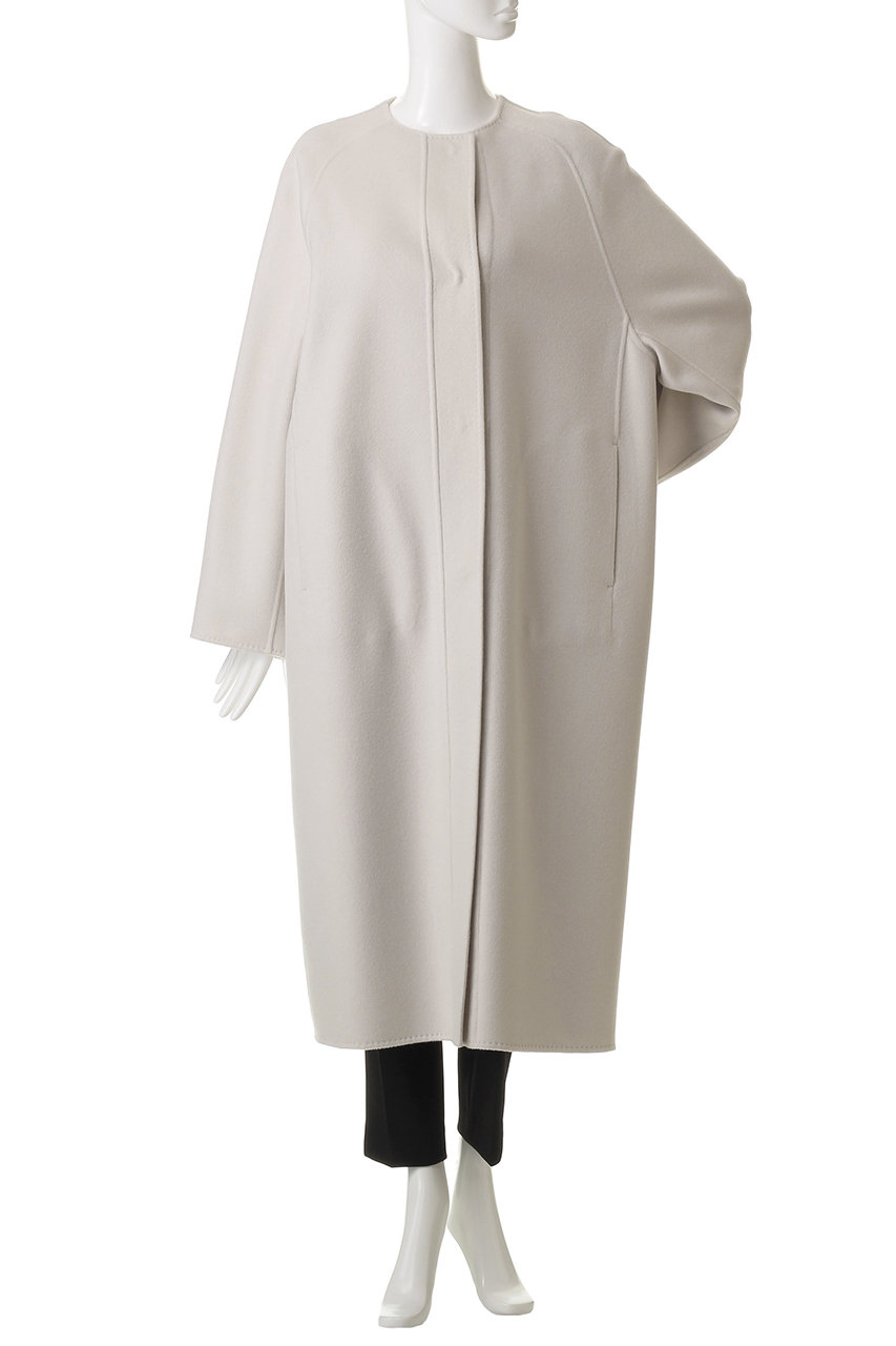 ebure(エブール)｜リュクスシャルムビーバー ノーカラーロングコート