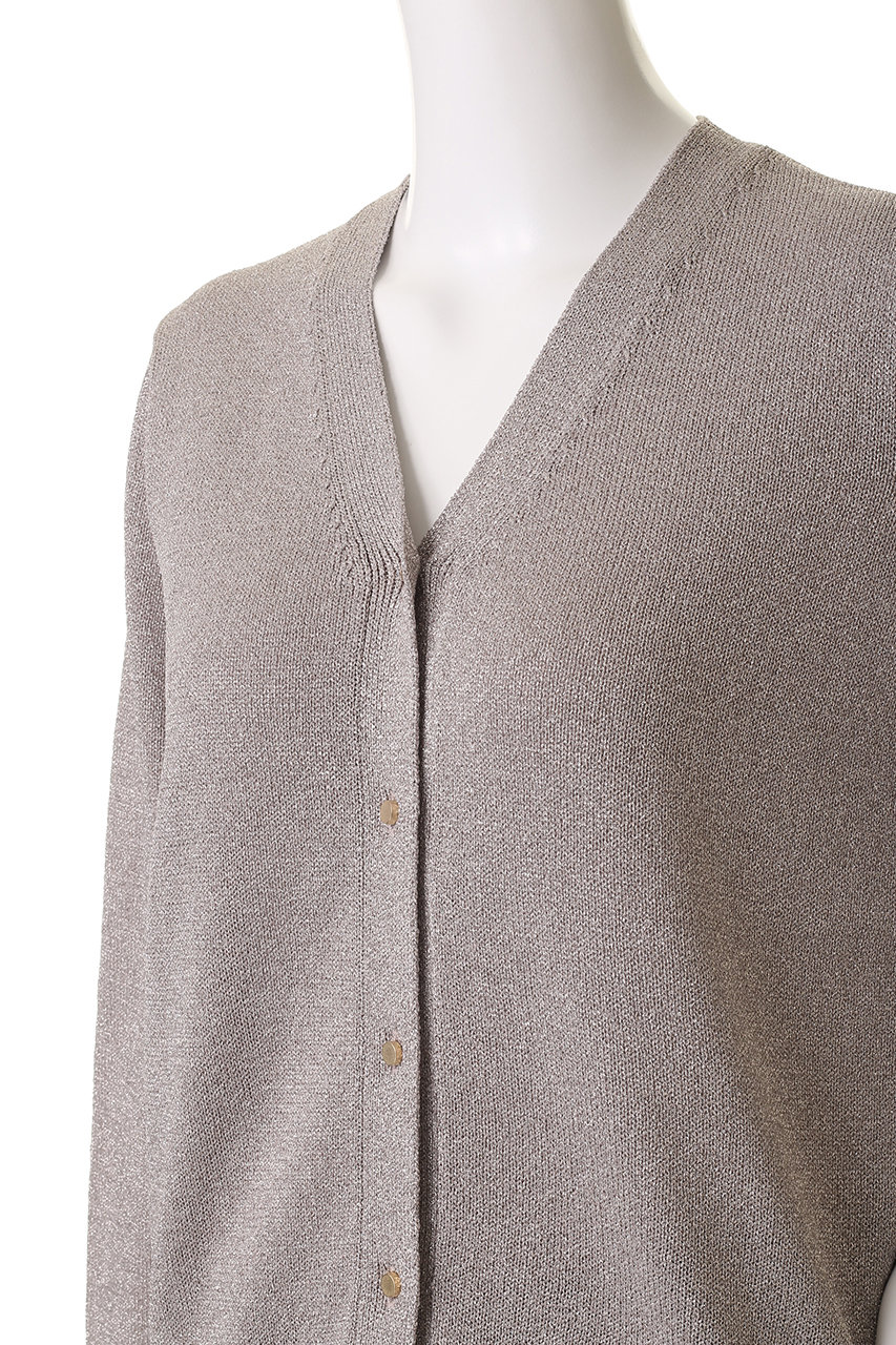 ebure(エブール)｜ブライトラメリリヤーン Vネックニットカーディガン