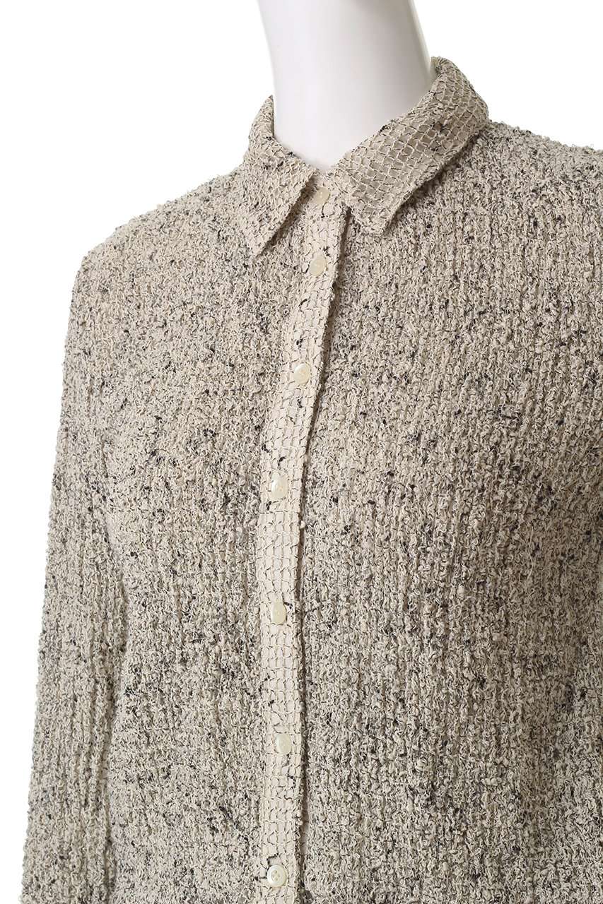 CLANE(クラネ)｜MIX MESH GATHER SHIRT/シャツ/ブラウス/IVORY の通販