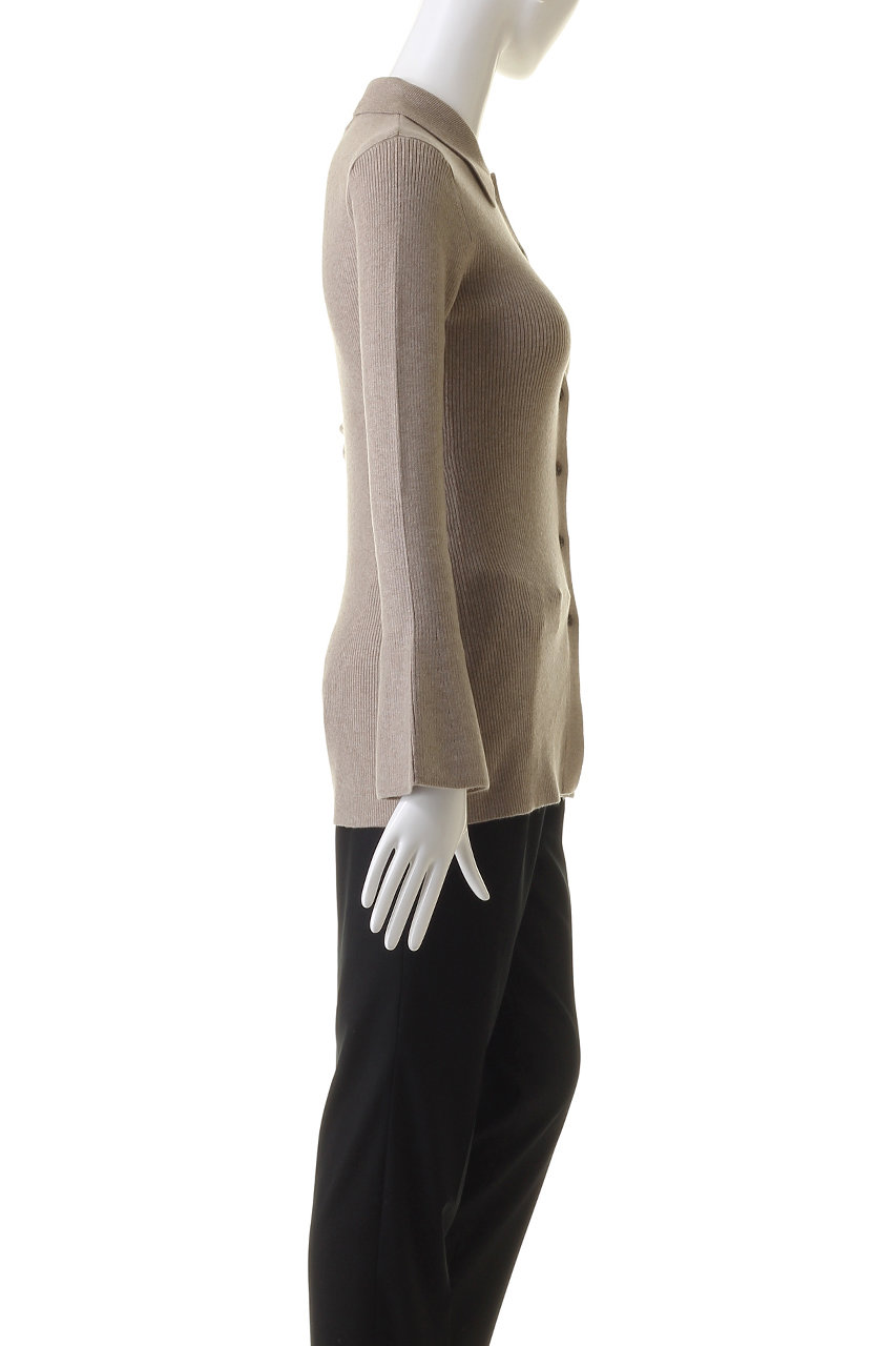 CLANE(クラネ)｜COLLAR RIB CARDIGAN/カーディガン/BEIGE の通販