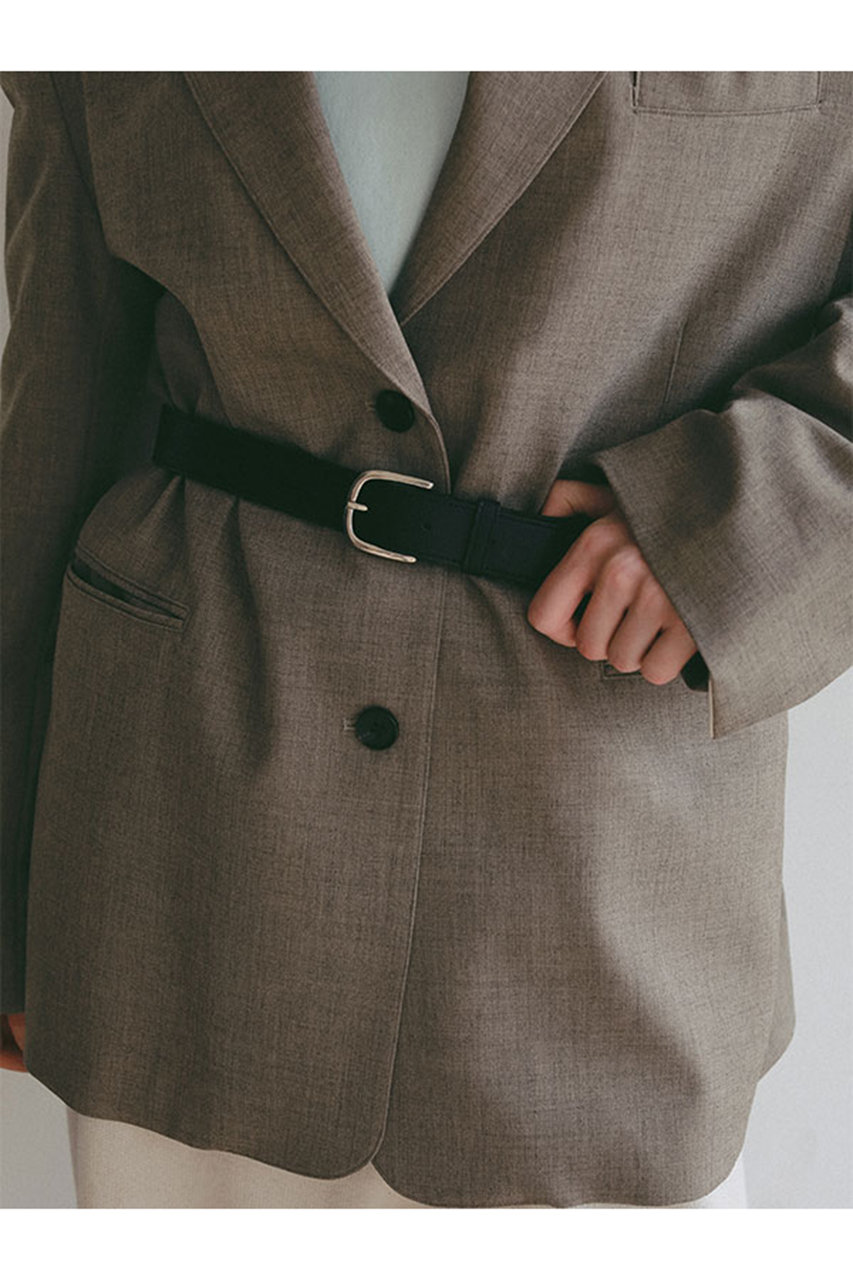 ETRE TOKYO(エトレトウキョウ)｜ブラスバックルレザーベルト/ブラック