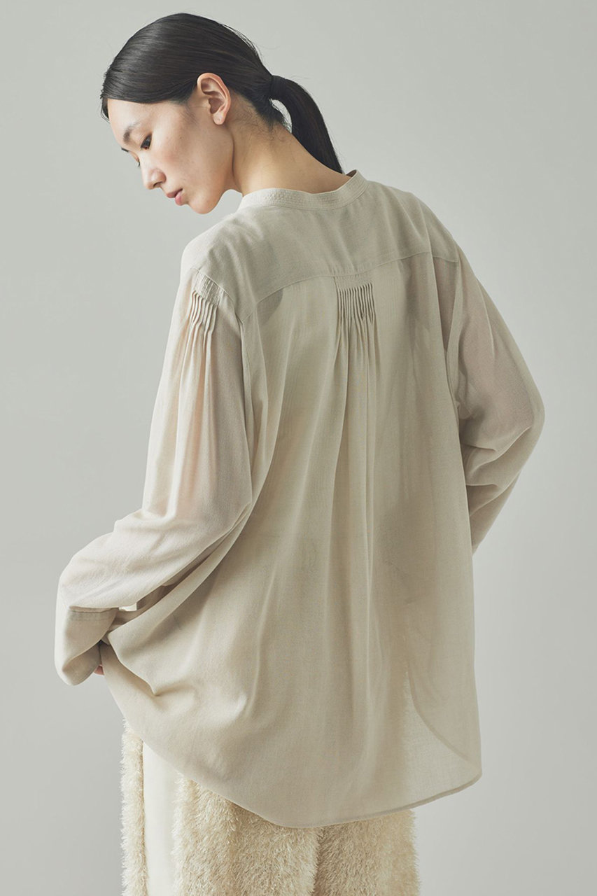 Curensology(カレンソロジー)｜ウールミックスボイルフリルブラウス