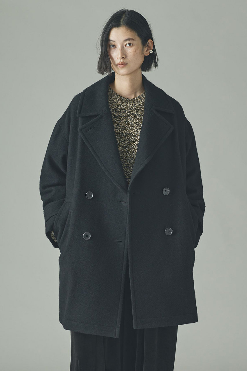 Curensology(カレンソロジー)｜メルトンPコート/ブラック の通販