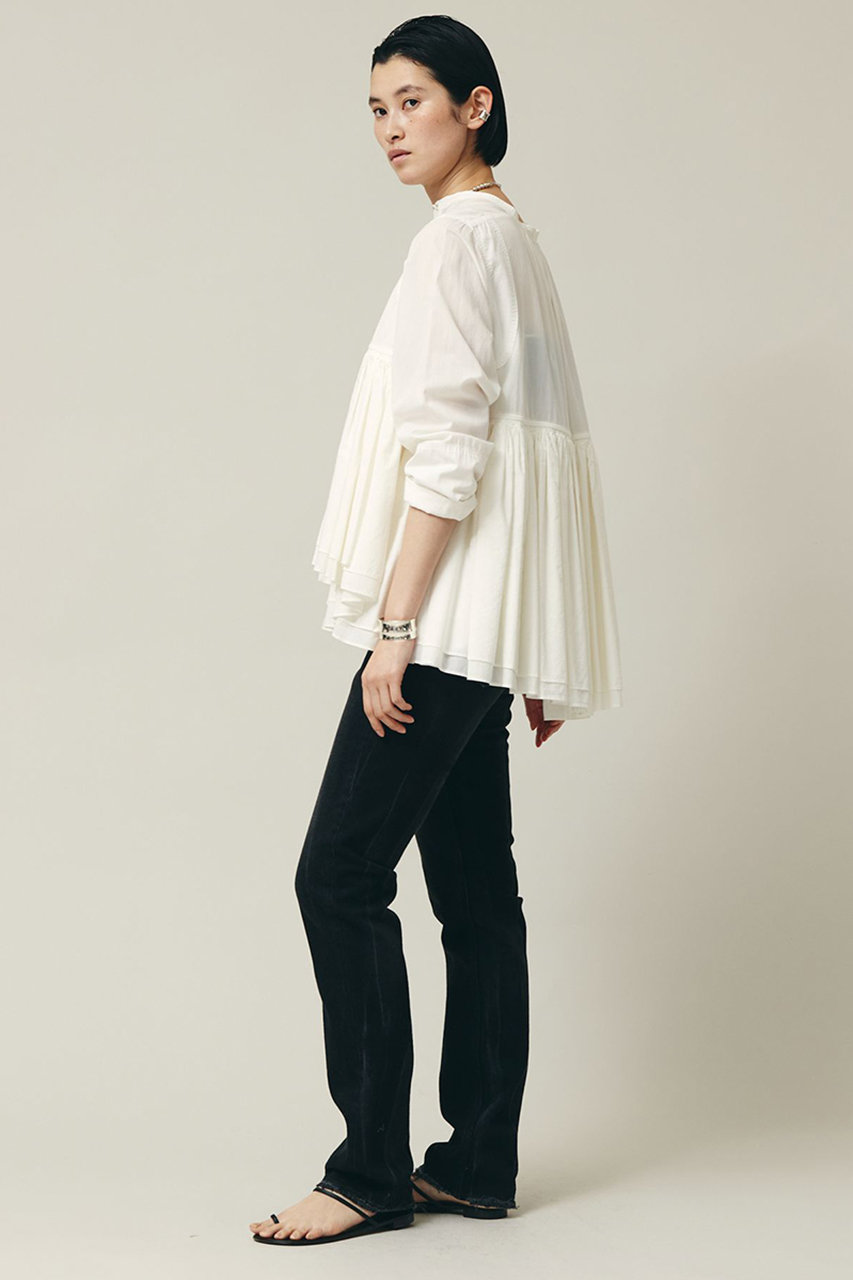 Curensology(カレンソロジー)｜レイヤードギャザーブラウス/ホワイト