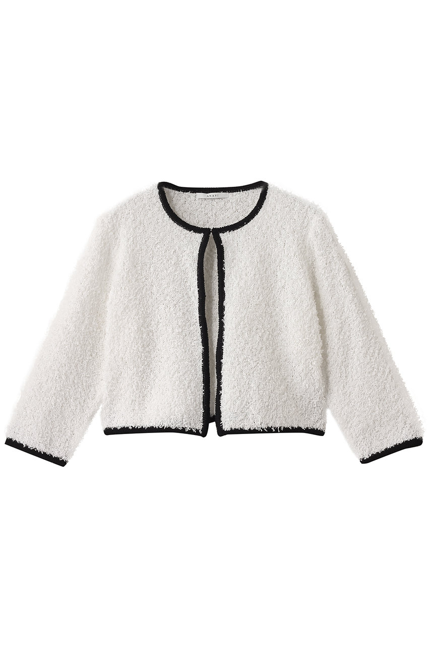 ANAYI(アナイ)｜GIMAフェザーバイカラーカーディガン/オフホワイト の