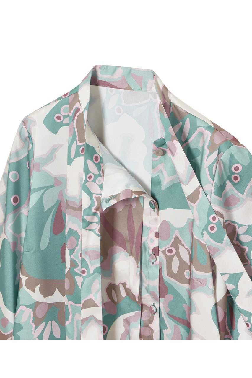 ANAYI(アナイ)｜アートフラワープリントサイドボウタイ ブラウス