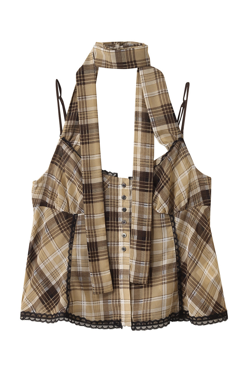 r*a様 MAISON SPECIAL チェックホルターペプラムシアートップス MAISON