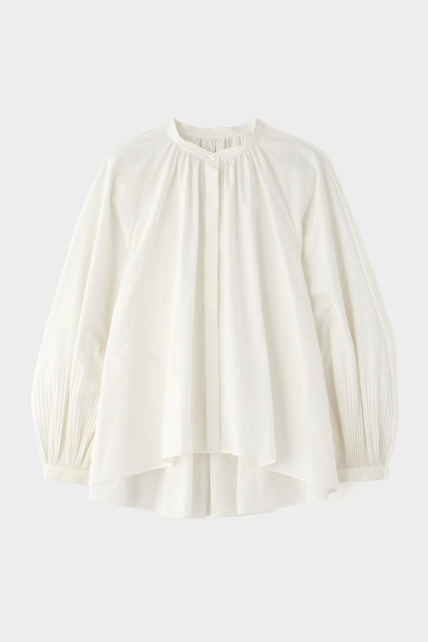 LE PHIL(ル フィル)｜SOLOTEXブロードノーカラーシャツ/ホワイト の