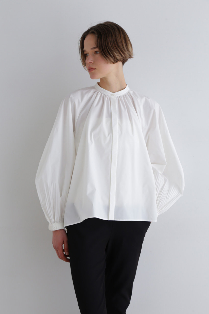 LE PHIL(ル フィル)｜SOLOTEXブロードノーカラーシャツ/ホワイト の