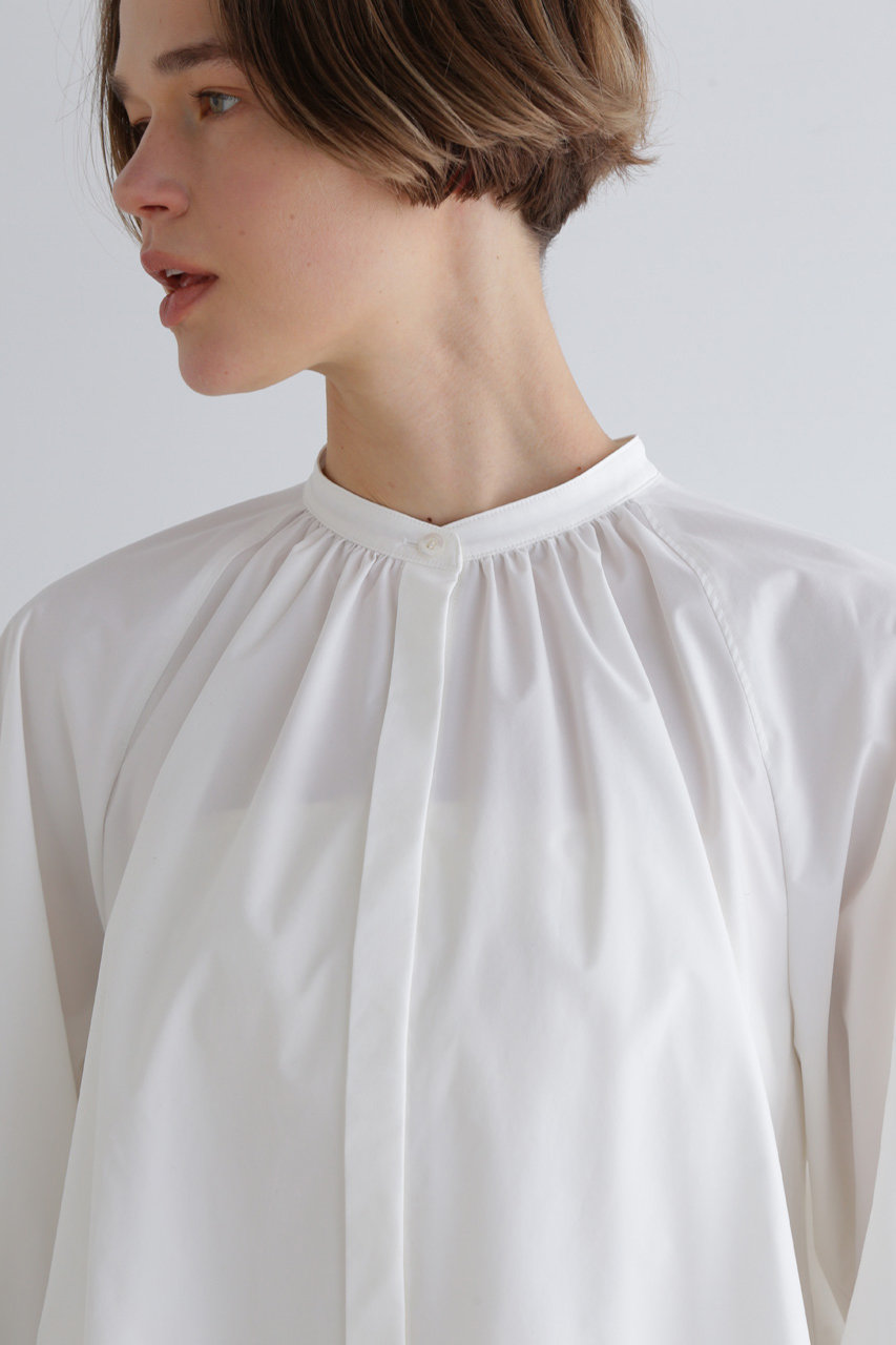 LE PHIL(ル フィル)｜SOLOTEXブロードノーカラーシャツ/ホワイト の