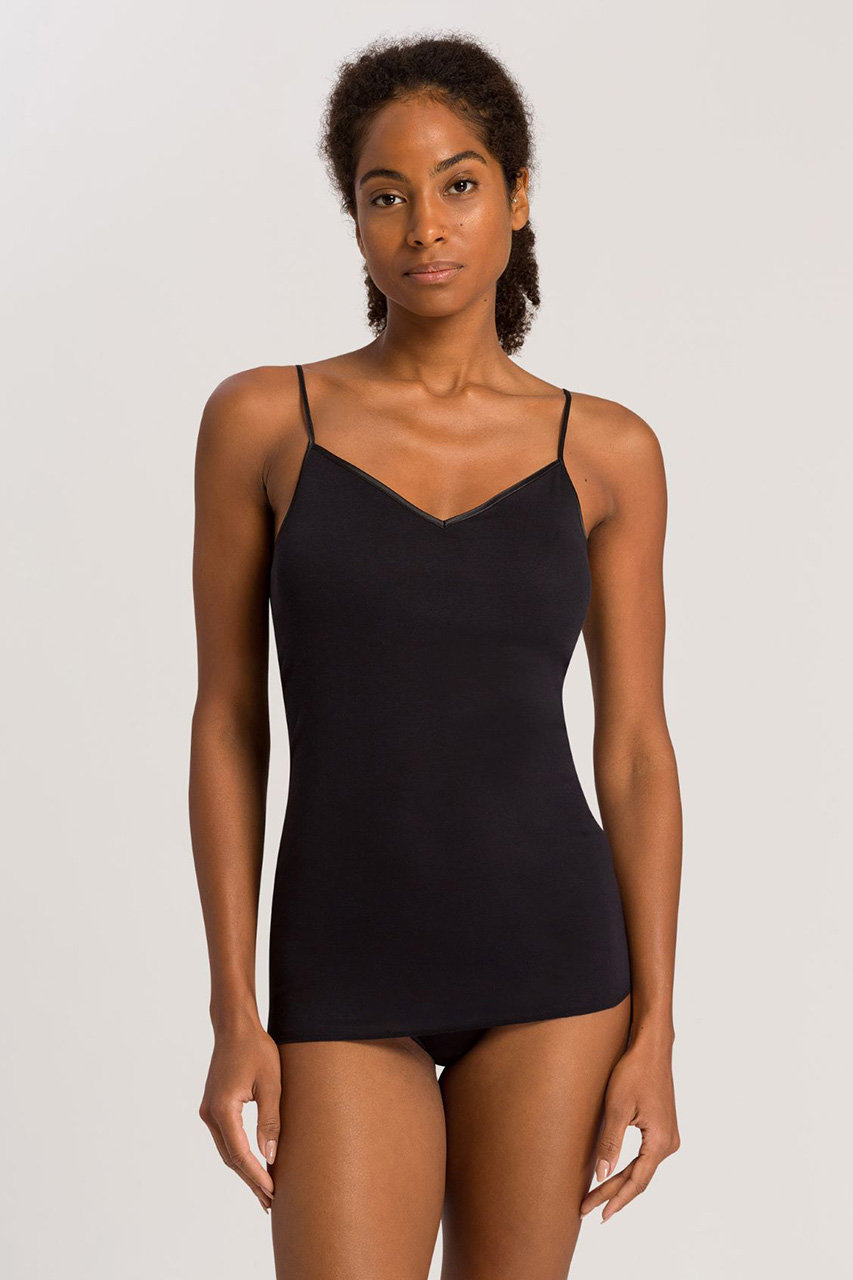 HANRO(ハンロ)｜COTTON SEAMLESS ブラキャミ/ブラック の通販