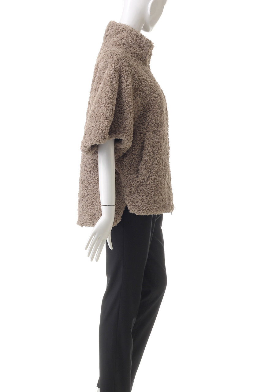 three dots(スリードッツ)｜プードルボア ポンチョベスト/オフホワイト