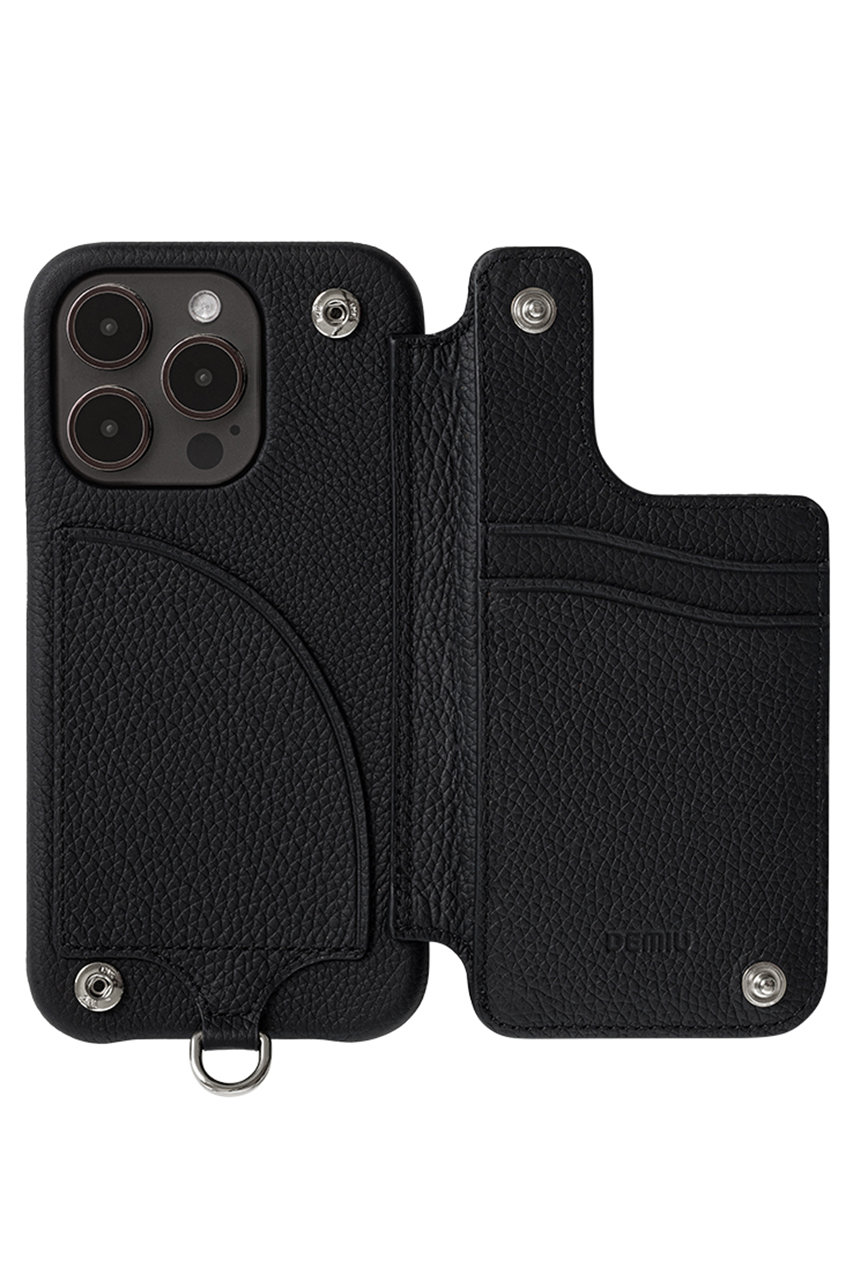 DEMIU(デミュウ)｜iPhone14 BALLON CINQ/ブラック×ブラックスタッズ の