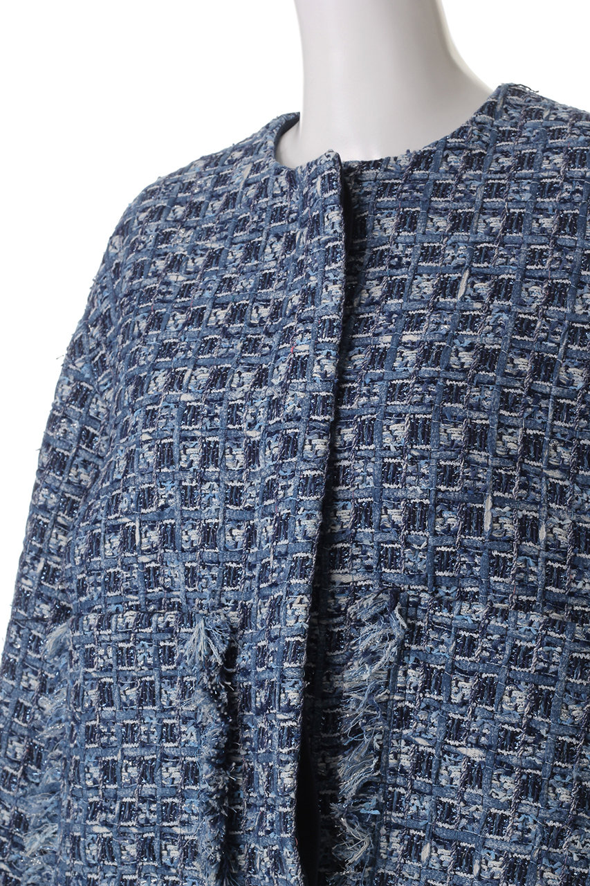 DEPAREILLE(デパリエ)｜デニムツイードジャケット/ブルー の通販