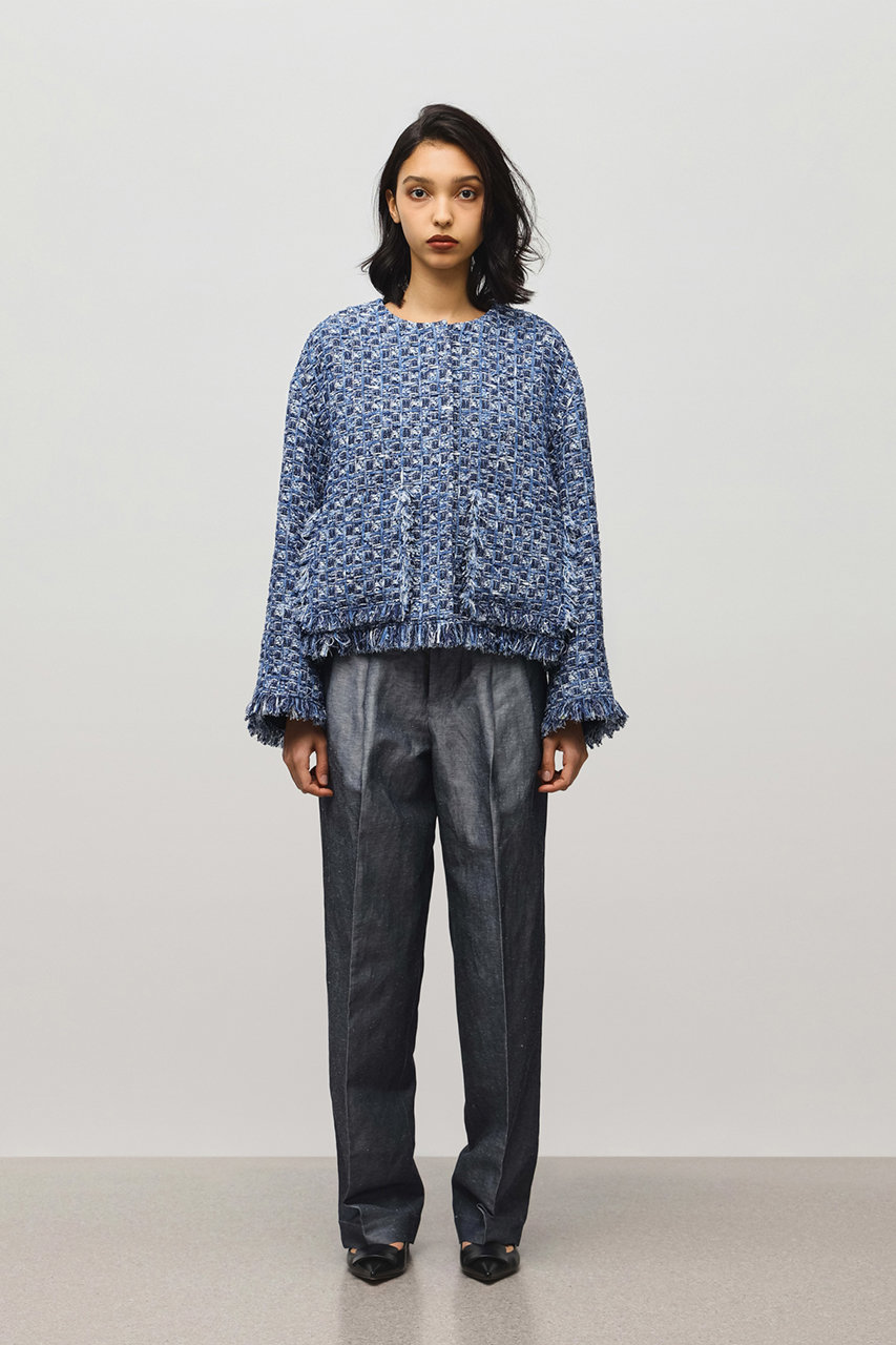 DEPAREILLE(デパリエ)｜デニムツイードジャケット/ブルー の通販