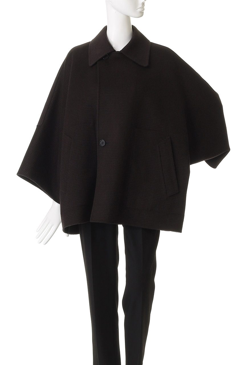 DEPAREILLE(デパリエ)｜ウールダブルフェイスチェックポンチョコート