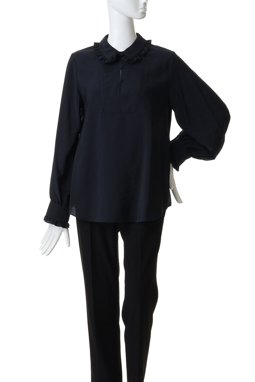 DEPAREILLE(デパリエ)｜シルクフリルブラウス/ホワイト の通販