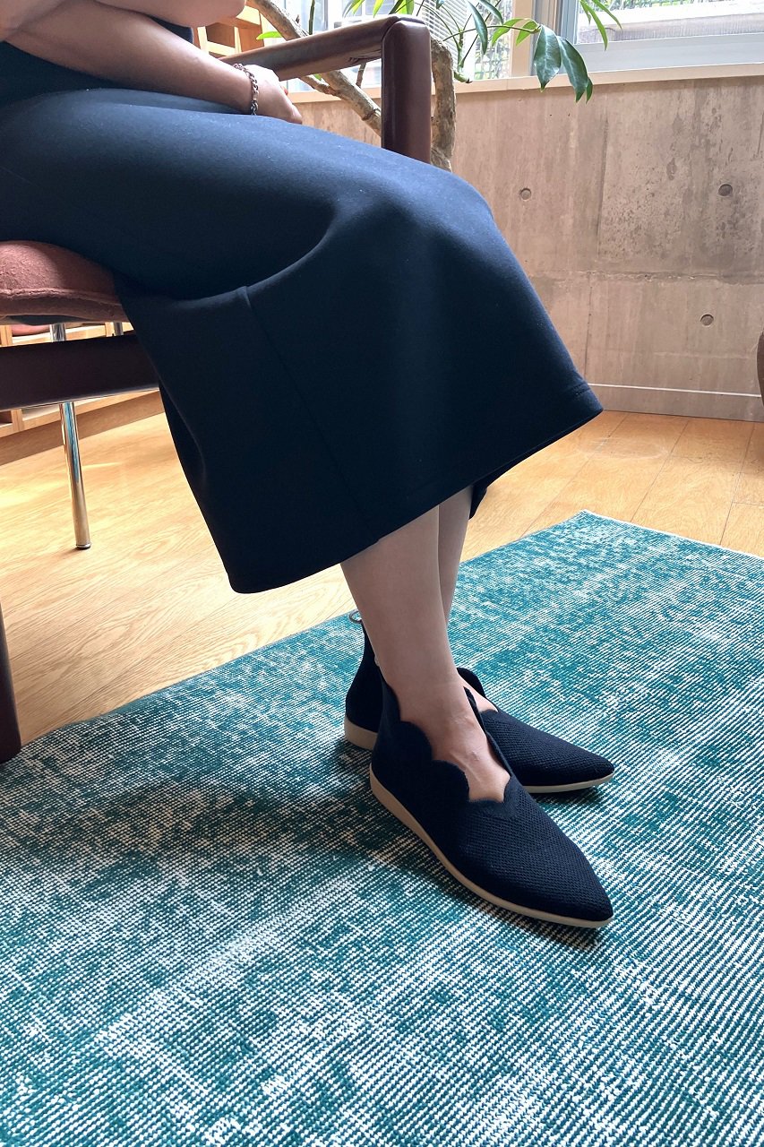 Offen(オッフェン)｜pointedboots-SCALLOP/BLACK の通販｜ELLESHOP