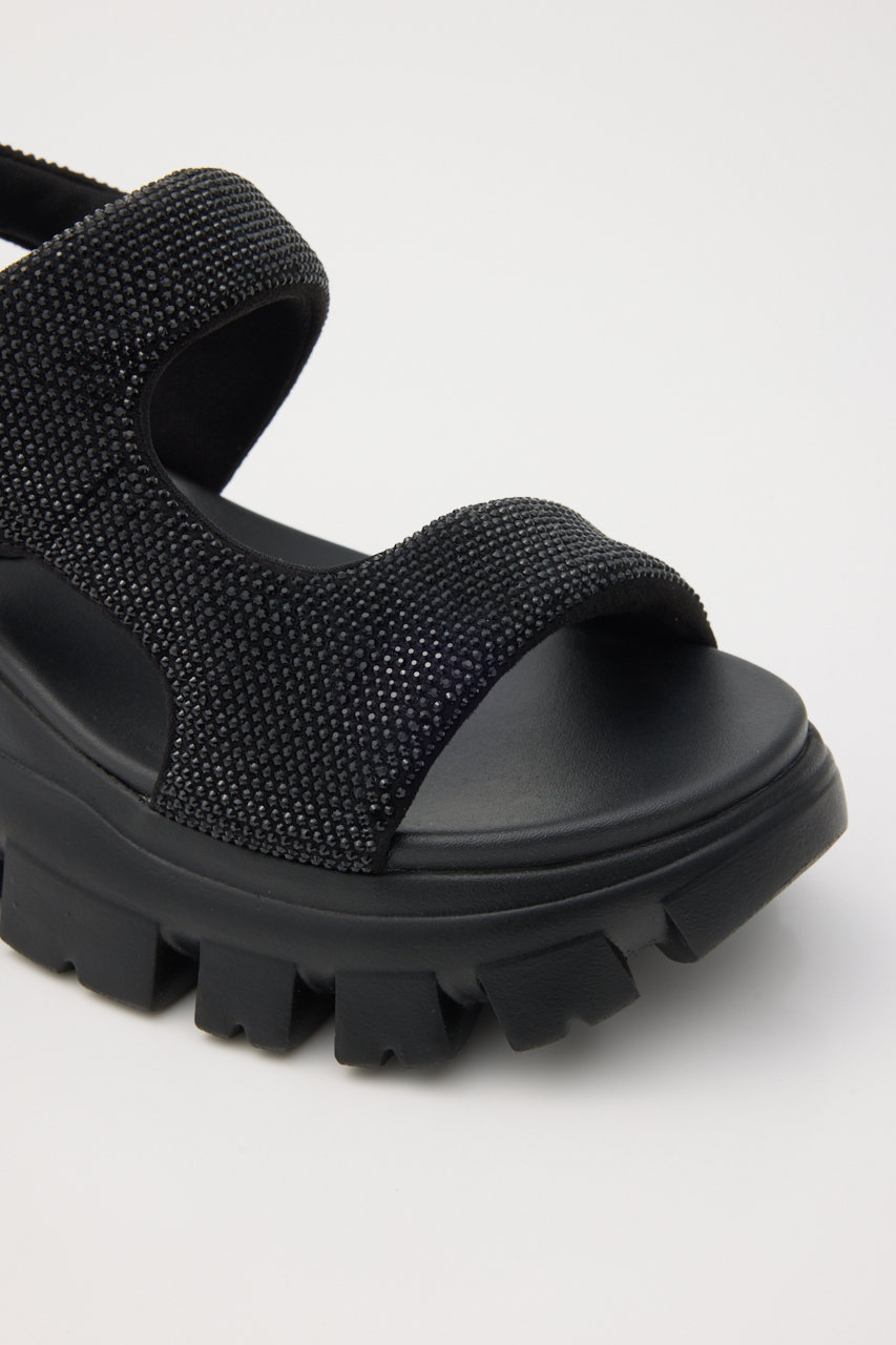 STACCATO(スタッカート)｜コスモスラギッドソールサンダル/ブラック の