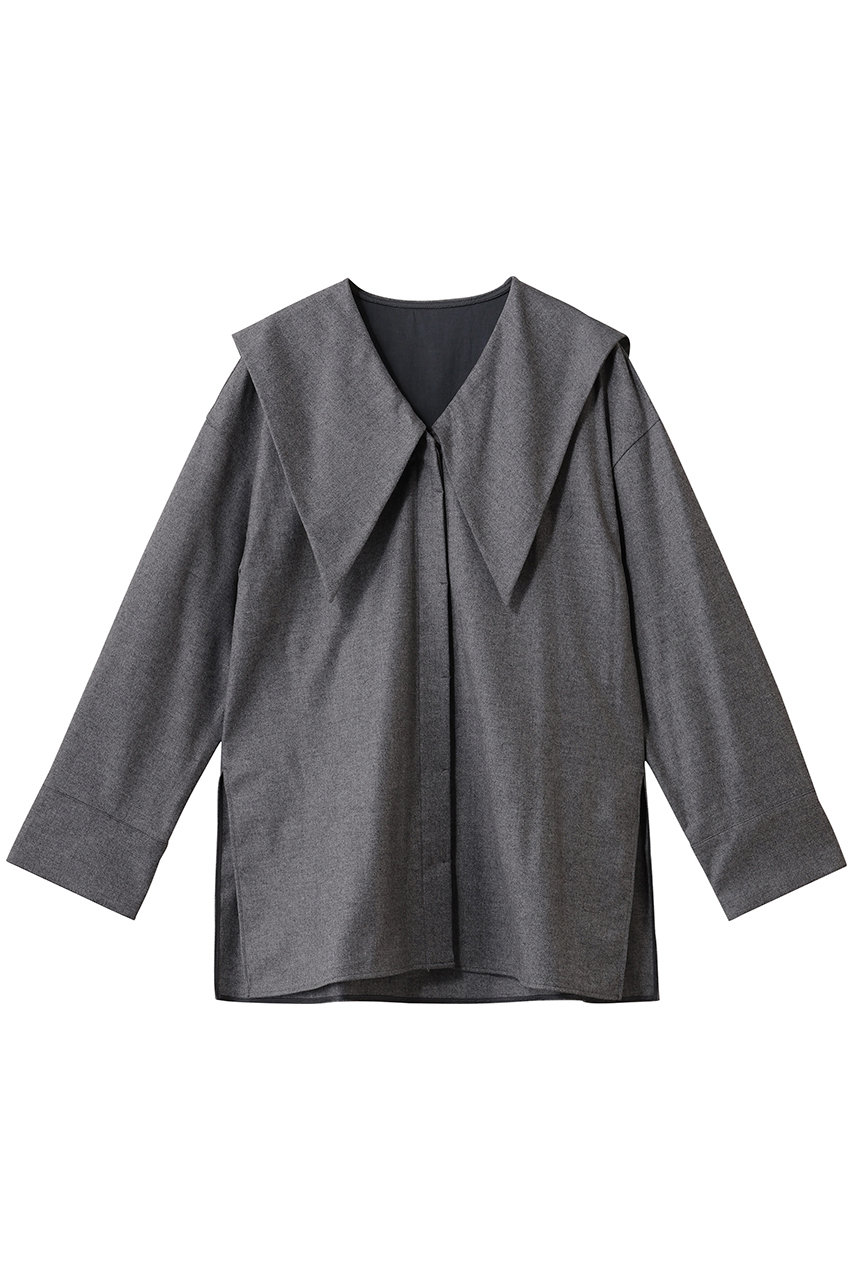 uncrave(アンクレイヴ)｜フランネル BIGカラーシャツ/チャコール の