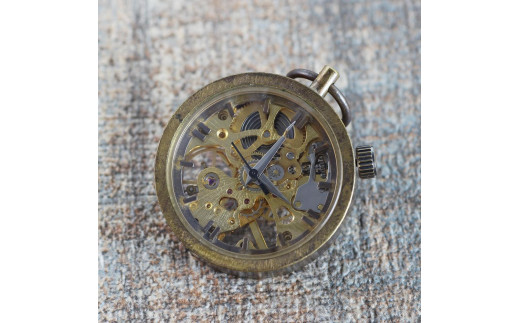 懐中時計】機械-手巻き式 歯車の動きが魅力的なアンティークデザイン