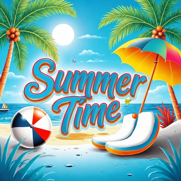 Its summer time banner template | Free Vector