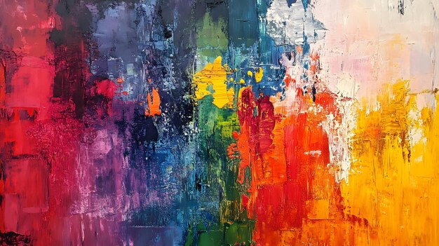 具有鲜艳色彩和笔触的抽象油画| Premium AI 生成图像