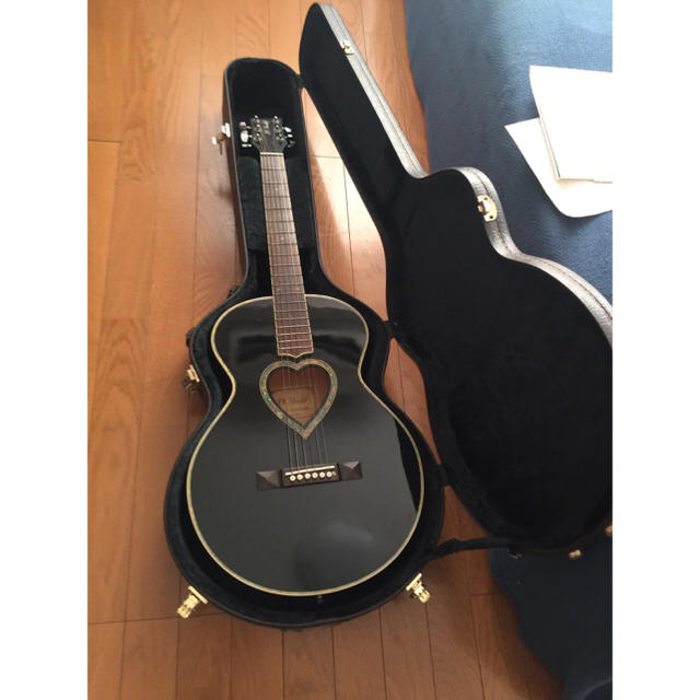 JJ heart ギター(黒) ハート型 ホール ブラック アコースティック