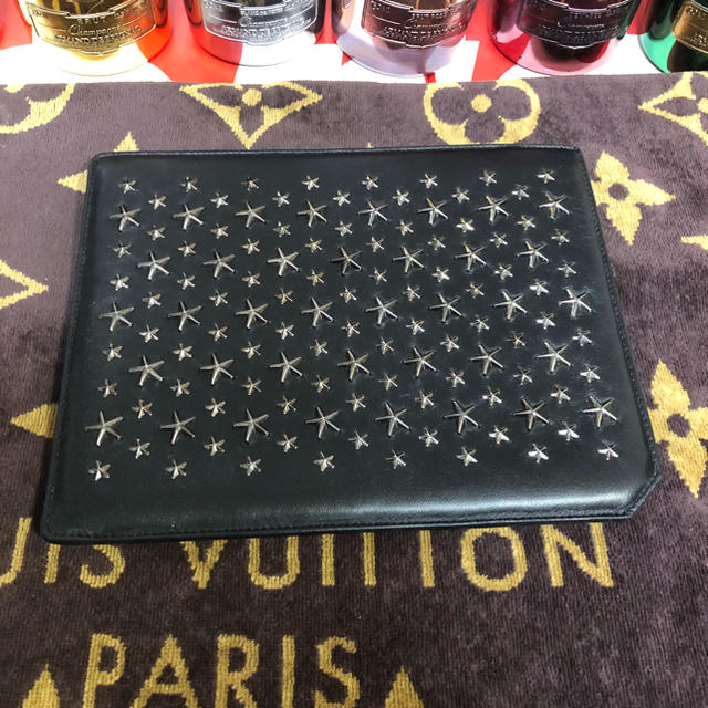 Jimmy Choo ジミーチュウ レザー スタースタッズ iPadケース 黒 Jimmy