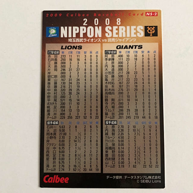 埼玉西武ライオンズ - 埼玉西武2009年【カルビープロ野球チップス