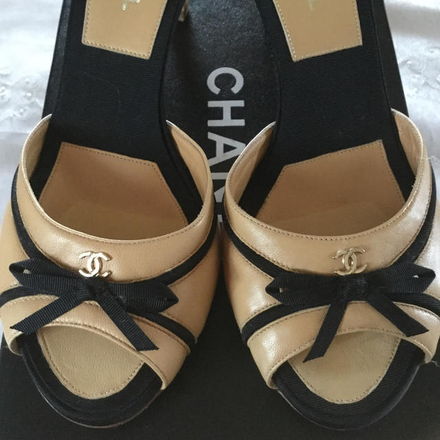 CHANEL - 正規品 シャネル ココマーク リボン サンダルの通販 by