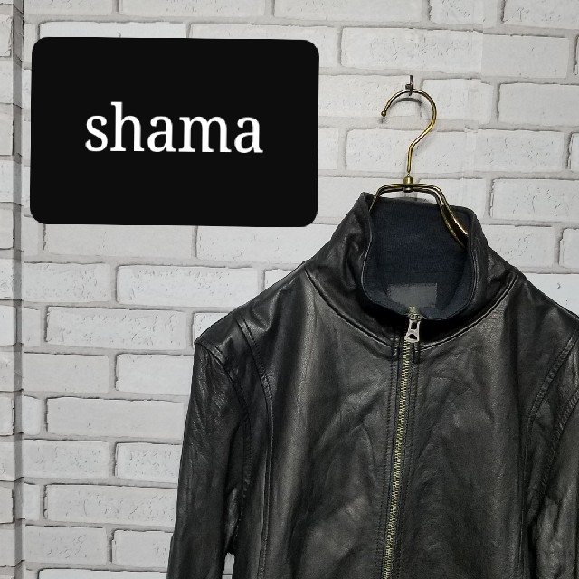 shama - 【shama】 シャマ レザー ジャケット ブルゾン ライダース 黒
